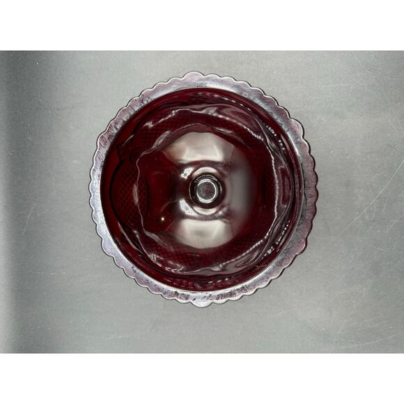 Vintage Avon Cape Cod Ruby Red Footed Pedestal Bowl-Candy or Nut Dish - Picture 4 of 8